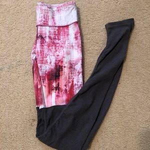 Alo Yoga Gray and Pink Leggings